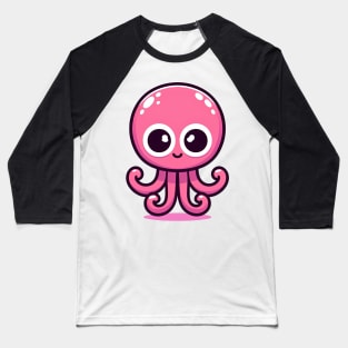 Pink funny octopus Baseball T-Shirt